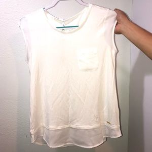 Calvin Klein white short sleeve blouse